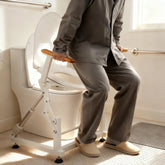 Single-Motor Electric Sit to Stand Lift Toilet Seat with Wooden Arms